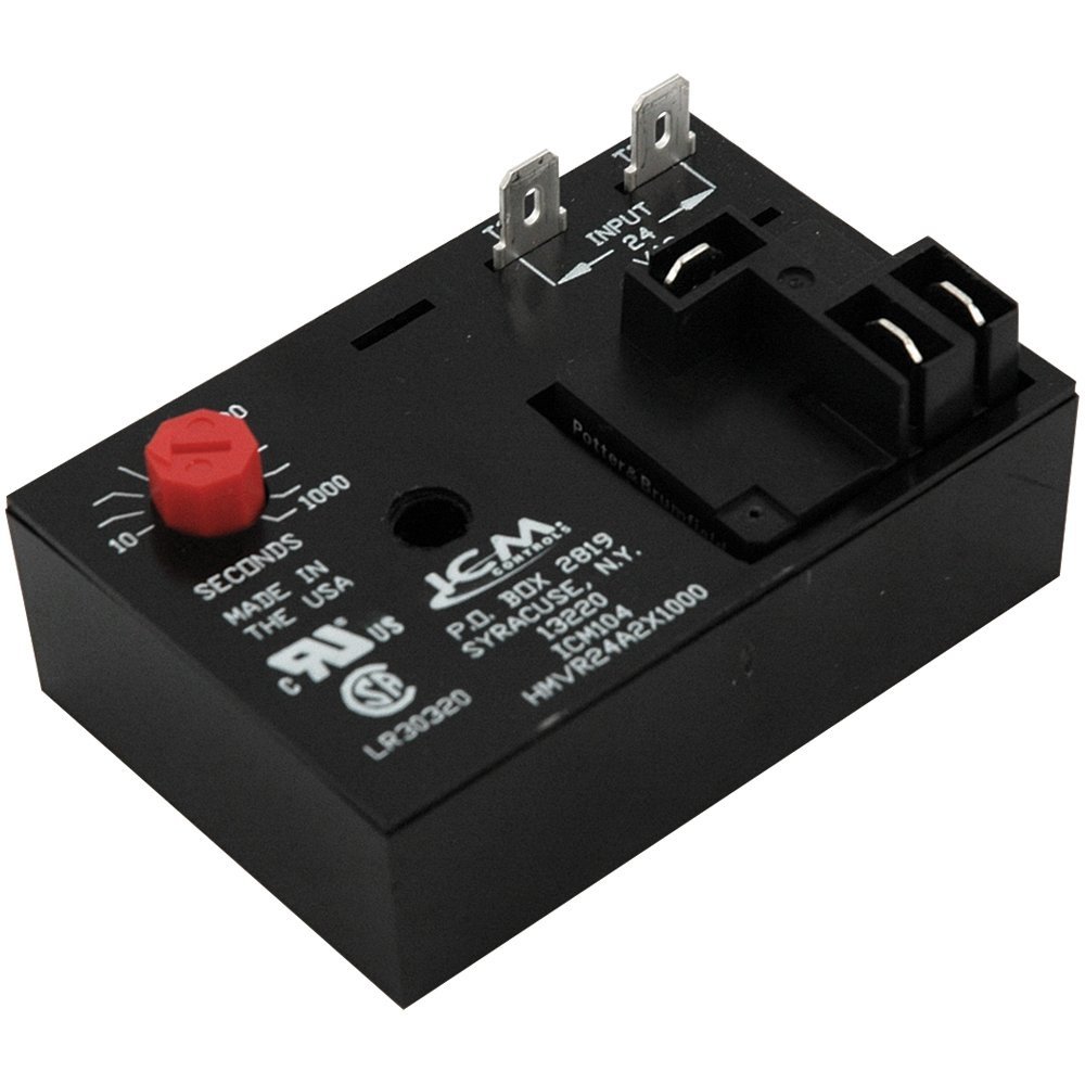 ICM Controls ICM104 Delay-on-Make Timer - Adjustable 10-1000 Seconds Time Delay with SPDT Relay Output, 18-30 VAC - Perfect for HVAC Systems, Industrial Automation & Motor Control Applications