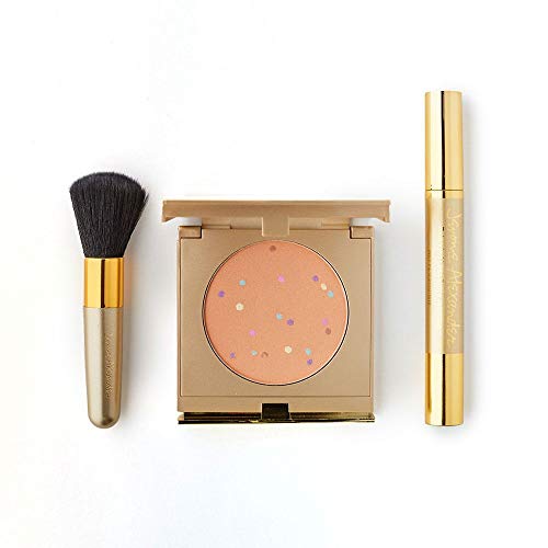 Jerome Alexander MagicMinerals Mineral Powder Foundation Set - Light Coverage Makeup Kit with Mirror Compact, Lash Extending Mascara, Professional Stubby Brush & Blending Sponge | Natural Finish for Daily Wear & Special Occasions