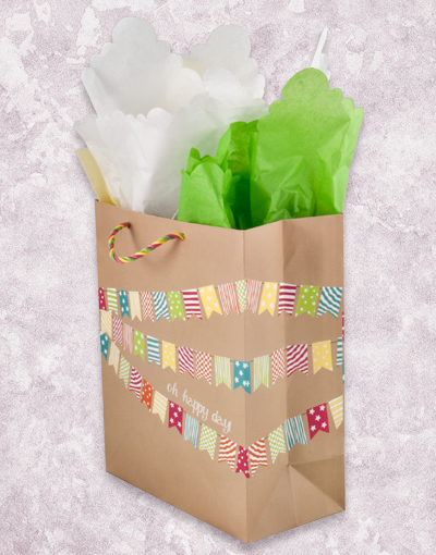 Happy Day Celebration Flags & Gift Bags Set - Party Decorations for Birthdays, Weddings, Baby Showers & Special Events
