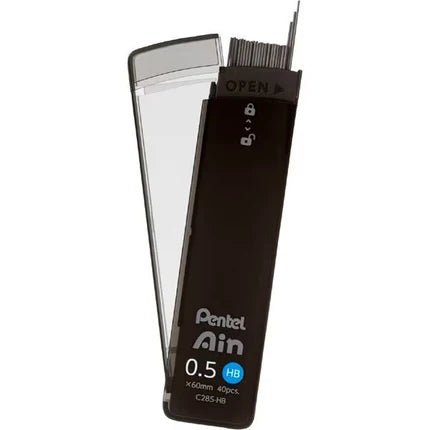 Pentel Ain Polysheath Mechanical Pencil Lead - 0.5mm HB Refills for Smooth Writing - Perfect for School, Office & Sketching