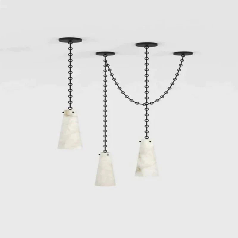Cassie Alabaster Marble Modern 3-Light Pendant Light Fixture - Elegant Dining Room, Kitchen Island or Entryway Lighting