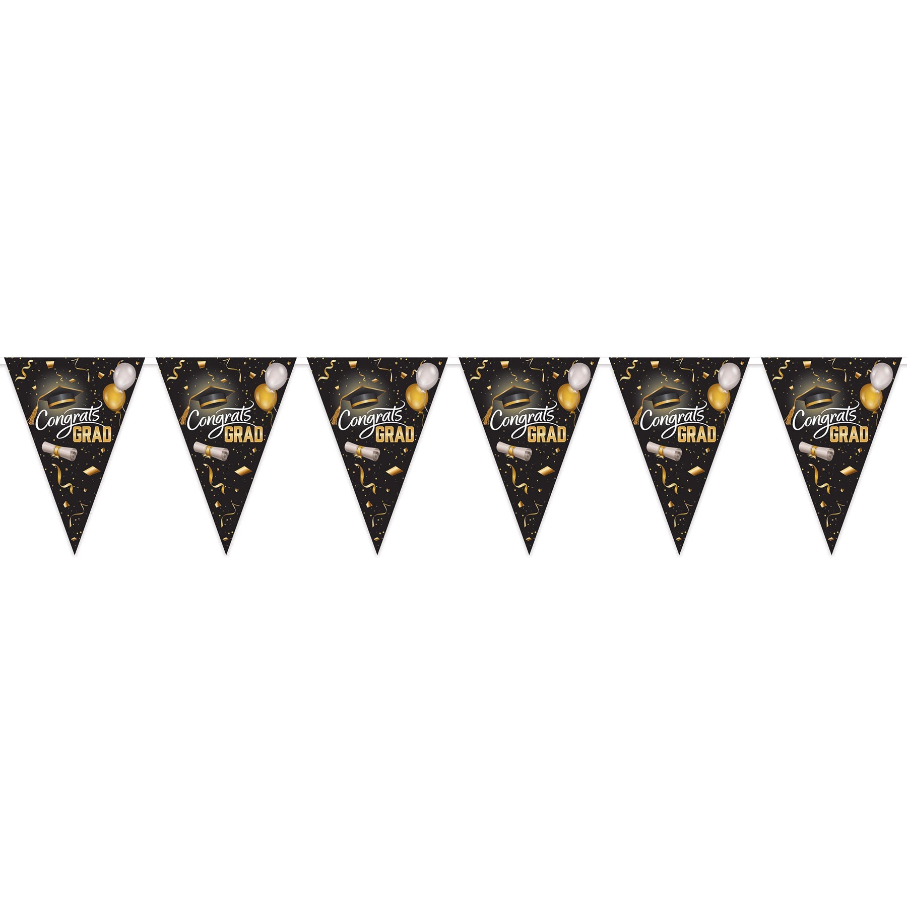 12 Pack Beistle Graduation Oversized Pennant Banner - Colorful Party Decorations for Graduation Ceremony, School Events & Home Celebration Decor