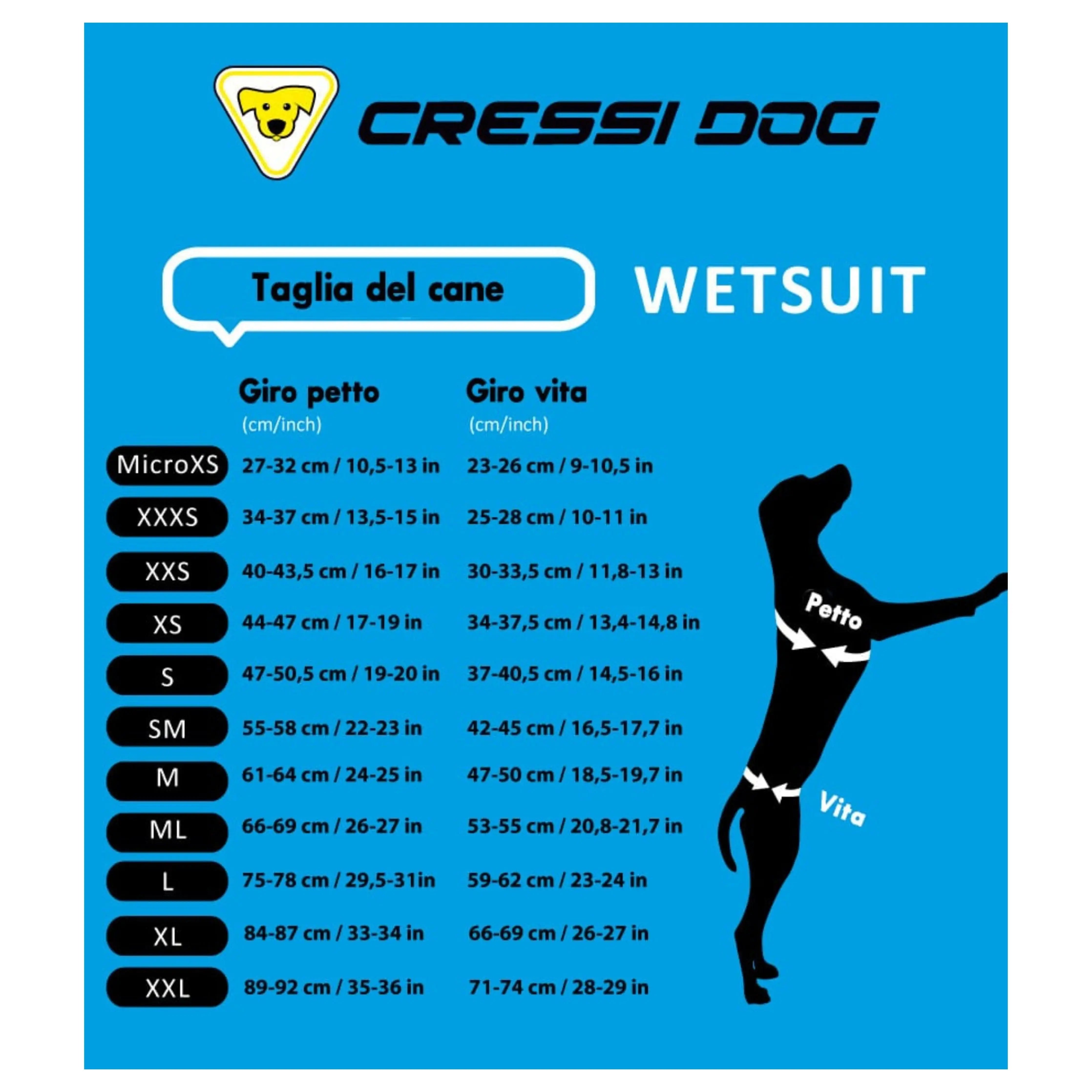 CRESSI Dog Wetsuit for Medium Dogs - Waterproof Swimwear for Beach, Pool & Outdoor Adventures