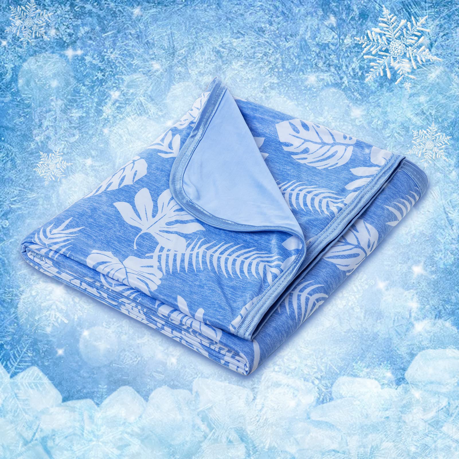Cooling Blanket for Hot Sleepers - Lightweight Summer Cooling Comforter for Night Sweats & Hot Flashes Relief, Soft & Breathable Twin Size (60x80 Inches, Blue) - Perfect for Hot Summer Nights, Bedroom & Travel Use