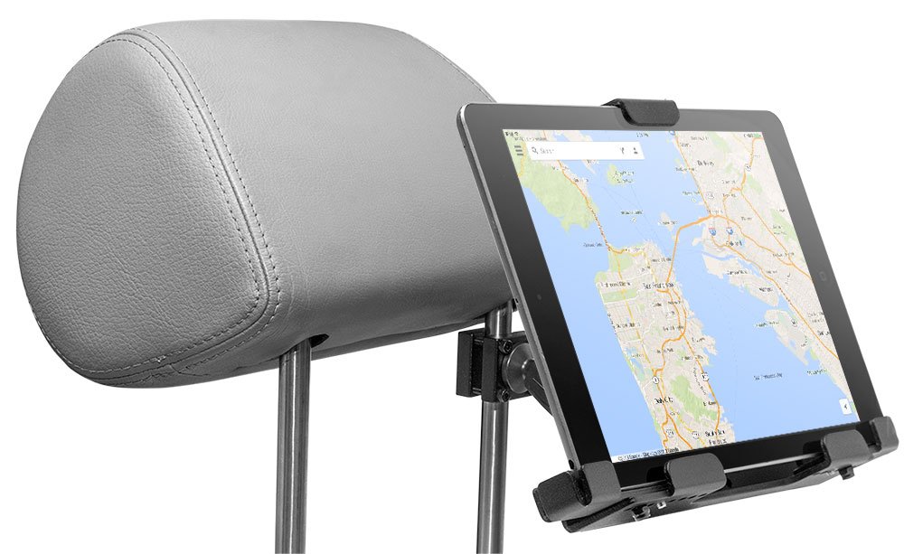 ARKON Heavy-Duty Locking Headrest Tablet Holder for iPad Air 2, iPad Pro - Secure Car Mount for Kids & Travel (Black) - Perfect for Road Trips, Backseat Entertainment & Long Commutes