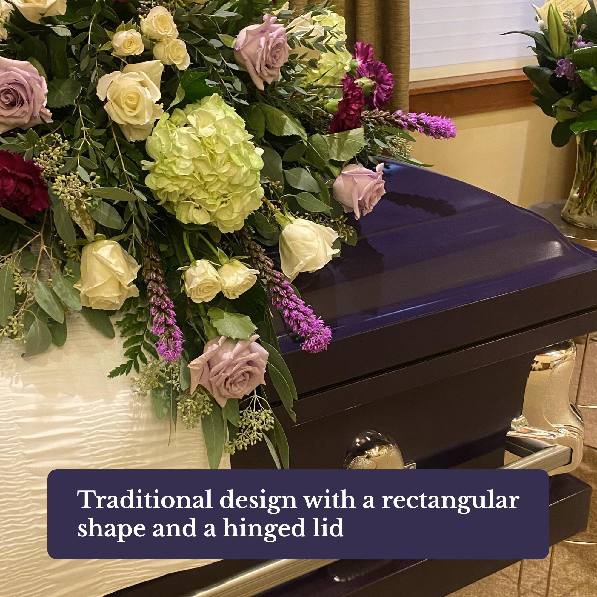 Titan Casket Elegant Orion Series - Handcrafted Steel Casket with Luxurious Royal Purple Finish & White Crepe Interior | Reinforced Handles, Adjustable Bed & Gasketed Sealer | Perfect for Memorial Services & Elegant Burials