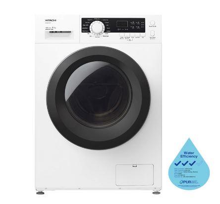 Hitachi BD D80CVE 8kg/6kg Front Load Washer Dryer Combo - Energy Efficient Laundry Machine for Apartments & Small Homes