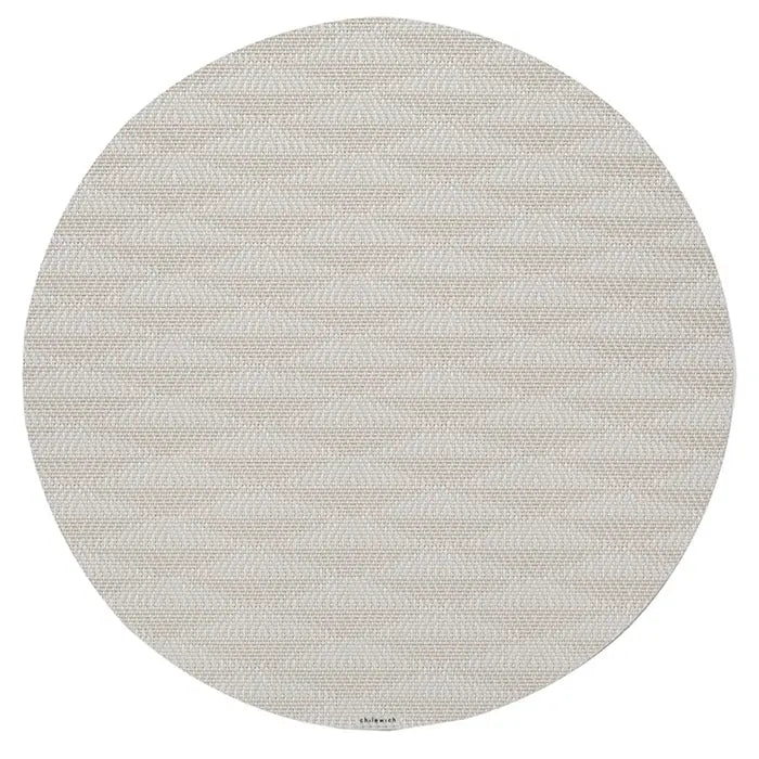 Chilewich Arrow Porcelain Round Placemats - Set of 4 Premium Table Mats for Dining, Kitchen & Outdoor Use - Non-Slip, Washable & Stylish Home Decor
