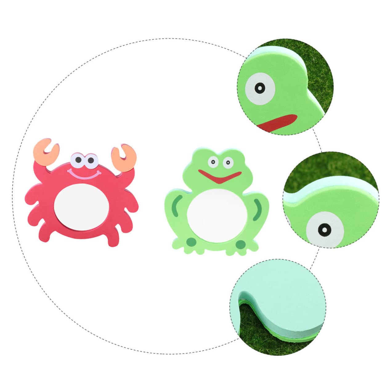 HEMOTON 20-Piece EVA Cartoon Baby Mirror Toys - Safe Bath Toys for Infants, Crab-Shaped Waterproof Mirror for Sensory Play (Perfect for Bathtime Fun & Early Childhood Development)
