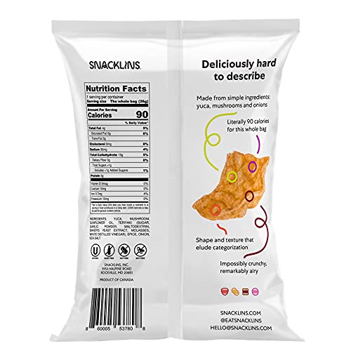 SNACKLINS Vegan Teriyaki Puffed Crisps - Plant Based, Gluten-Free, Grain-Free, Low Calorie Healthy Snacks - 0.9oz (Pack of 48) - Perfect for Keto Diet, Weight Loss & On-the-Go Snacking