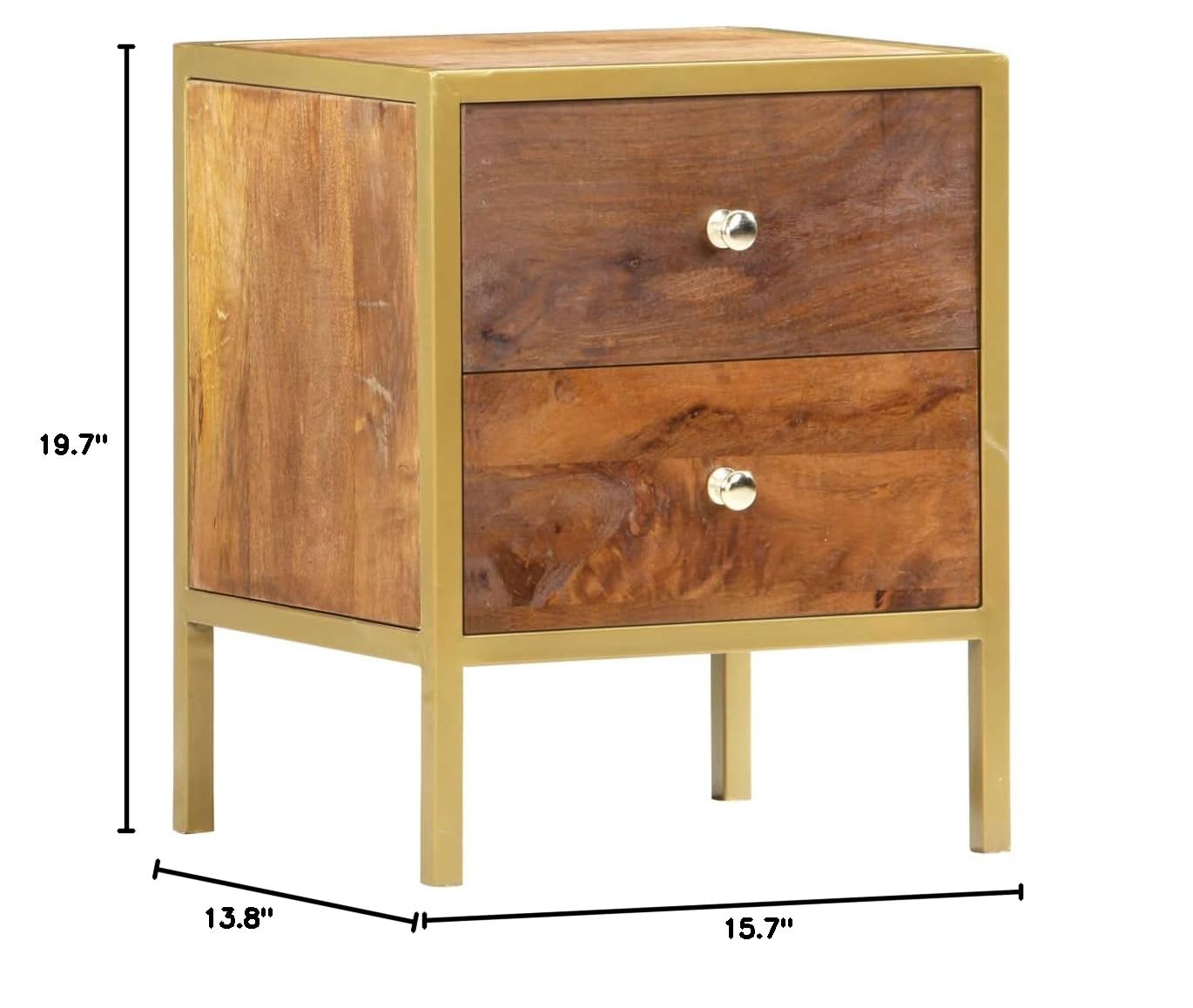 Modern Nightstand with 2 Drawers - 15.7