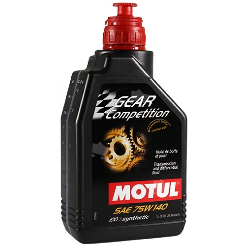 Motul Gear Competition 75W-140 Synthetic Gear Oil - 1 Liter Bottle - High Performance Lubricant for Racing, Off-Road & Heavy-Duty Vehicles - Perfect for Manual Transmissions, Differentials & Transfer Cases