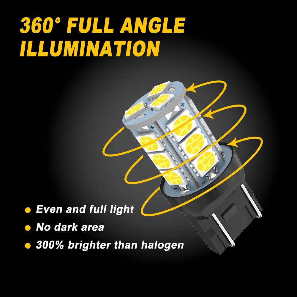 GIVEDOUA 7443 LED Brake Bulbs - Super Bright 18SMD 5050 Chips - Compatible with 7440, T20, 992, 7441, 7444 Models - Perfect for Brake Lights, Reverse Lights & Tail Lights (Pack of 10) - Ideal for Cars, Trucks & SUVs