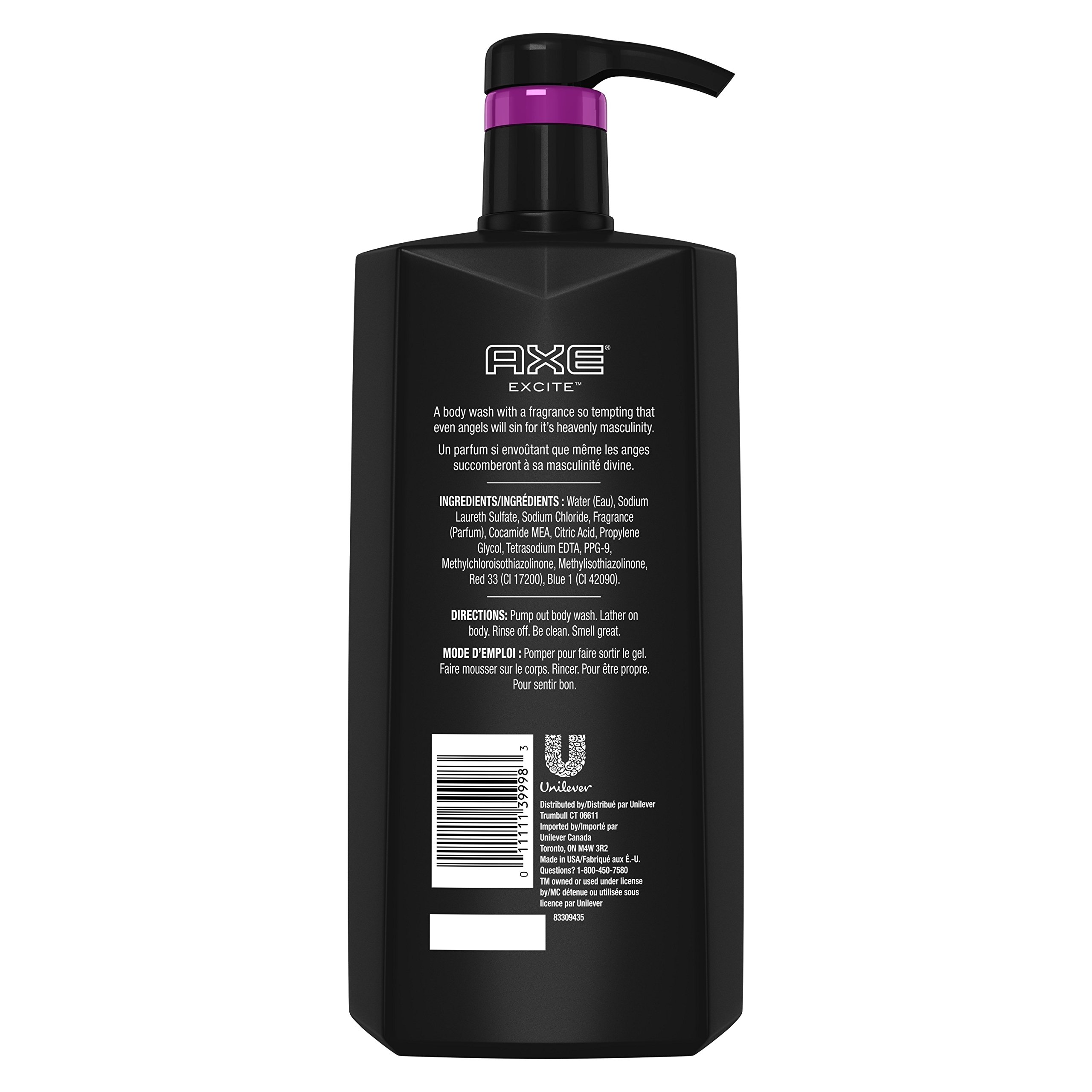 AXE Men's Body Wash - Excite Scent, 28 oz Pump Bottle | Refreshing Shower Gel for Daily Use & Gym Post-Workout