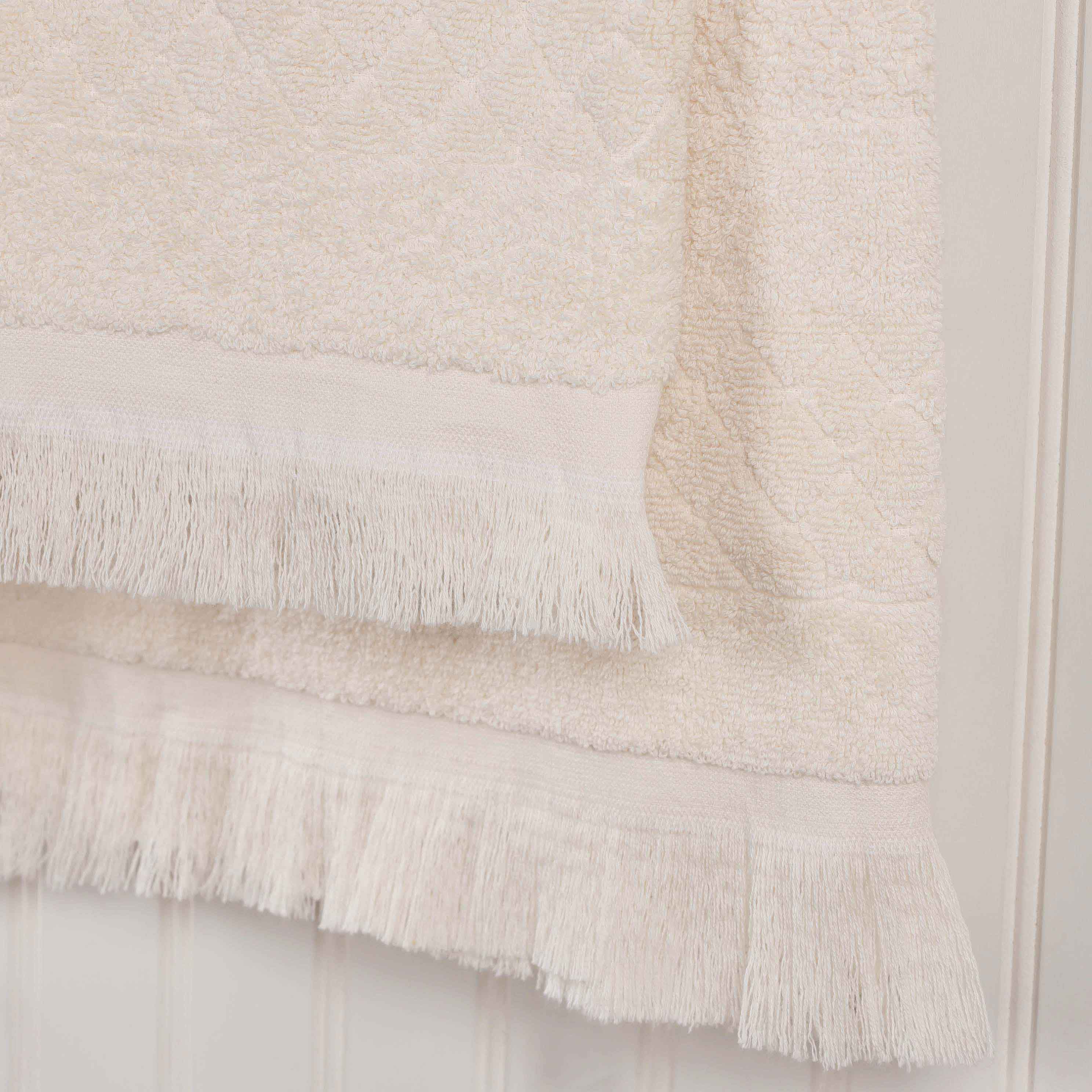 Premium Cotton Geometric Jacquard Plush Soft Absorbent 3-Piece Bath Towel Set - Luxury Spa & Guest Bathroom Essentials