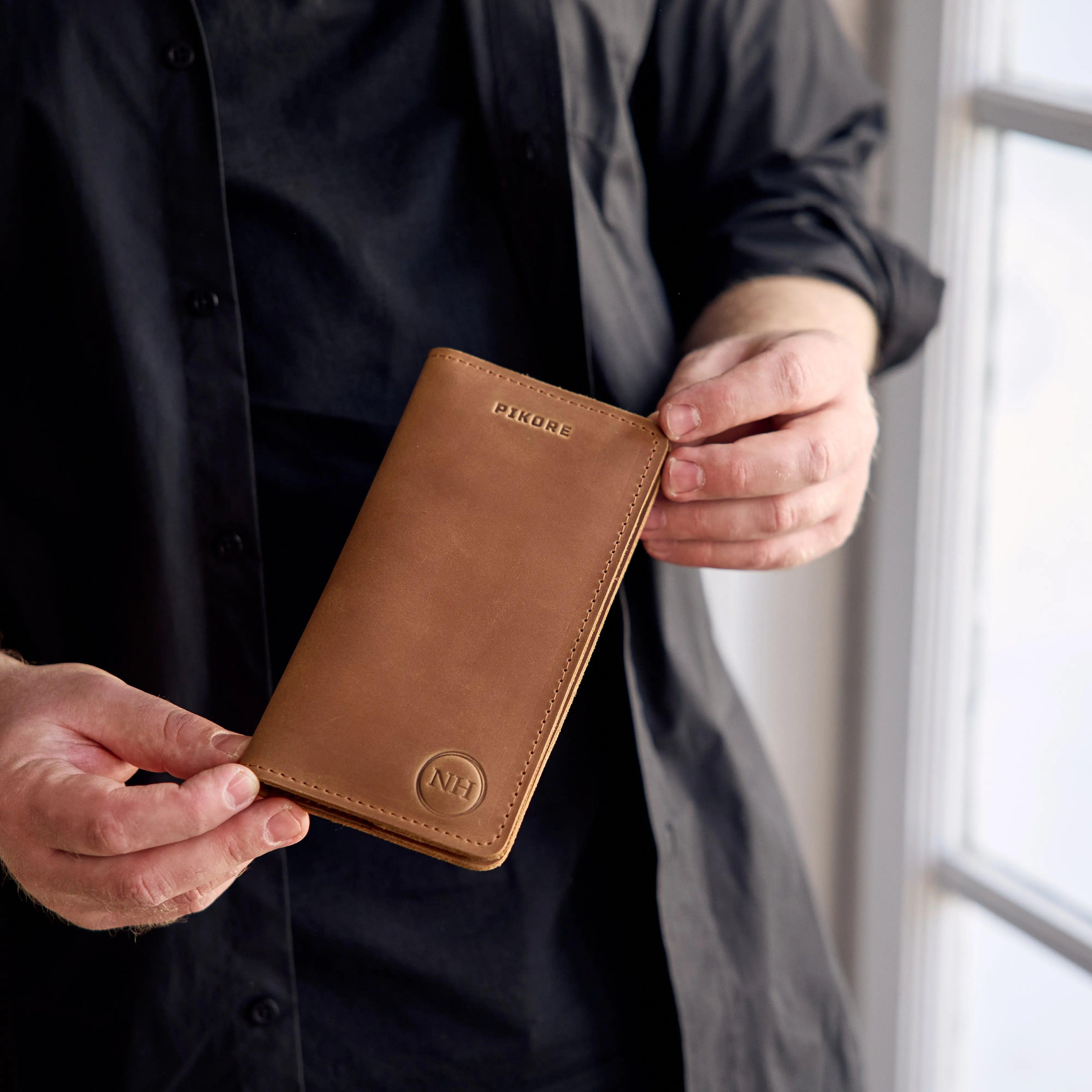 Premium Long Oxford Leather Wallet for Men - Slim RFID Blocking Bifold Wallet with Multiple Card Slots - Perfect for Travel, Business & Everyday Use