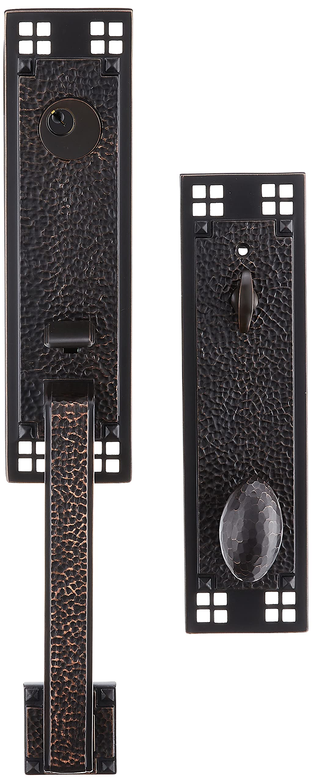 Emtek 4811 Oil Rubbed Bronze Door Handleset - Premium Entry Door Hardware for Home Security & Style - Perfect for Front Doors, Interior Doors & Office Spaces