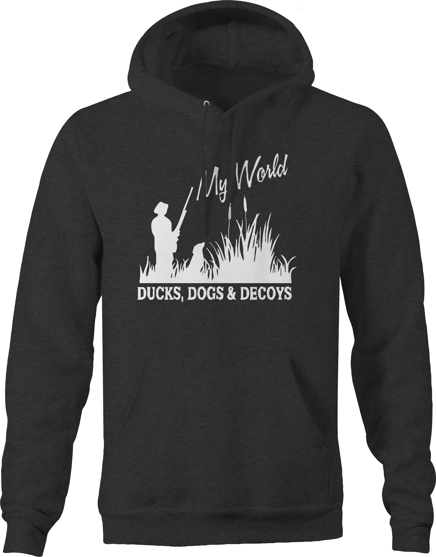 **Men's Duck Hunting Hoodie - Camo Duck & Dog Print Shirt for Waterfowl Hunting - Warm & Durable for Outdoor Adventures**    *(Perfect for Hunting Trips, Outdoor Activities & Casual Wear)*