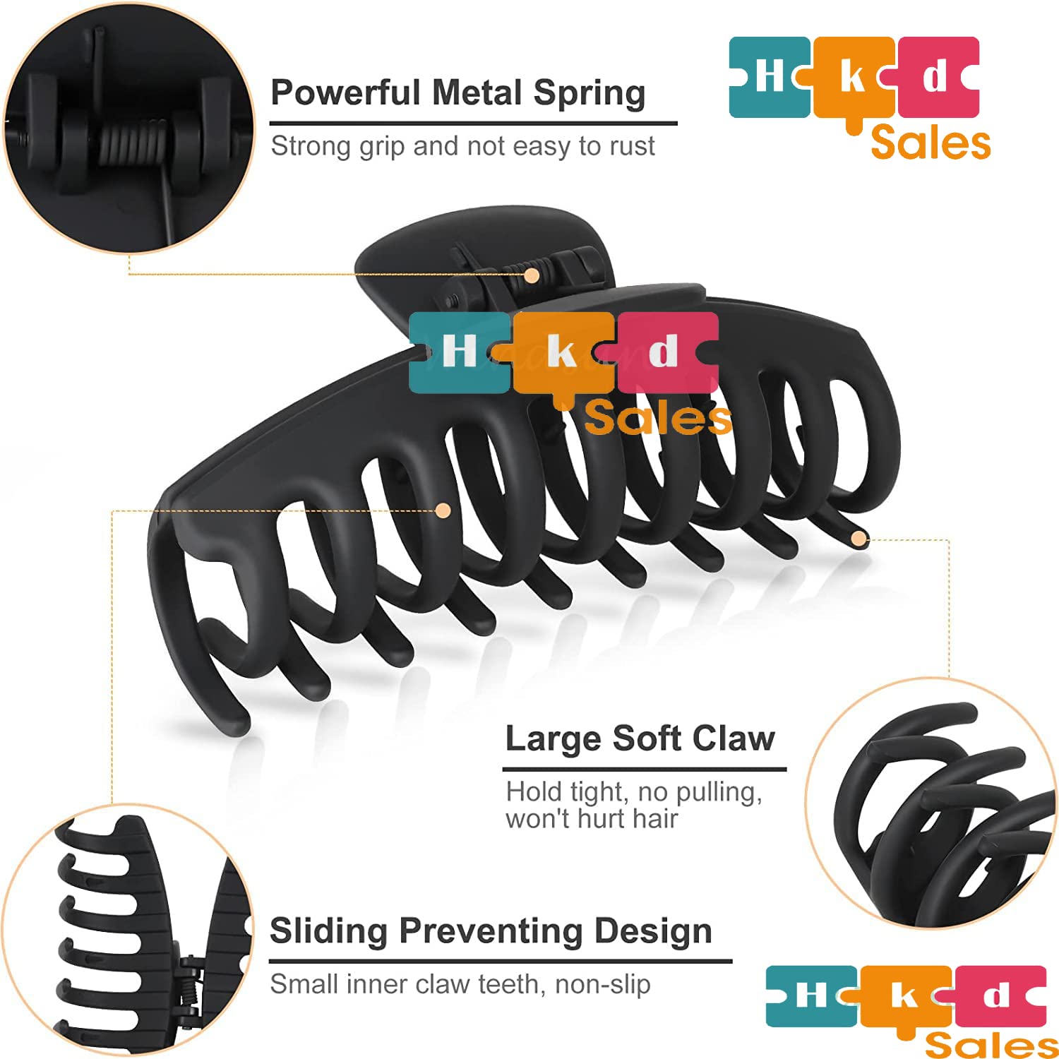 Stylish Acrylic Hair Clips for Women - Large Hair Claw Clips (Pack of 4) - Perfect for Daily Use, Ponytails, Buns & Updos - Hair Accessories for Women