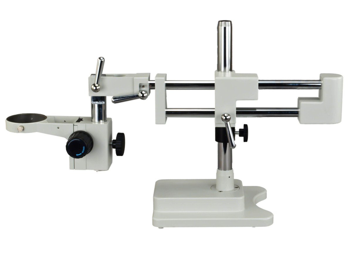 OMAX Dual-bar Boom Stand with 76mm Focusing Rack for Stereo Microscopes | Laboratory, Jewelry, PCB Inspection & Repair | Professional Microscope Accessory