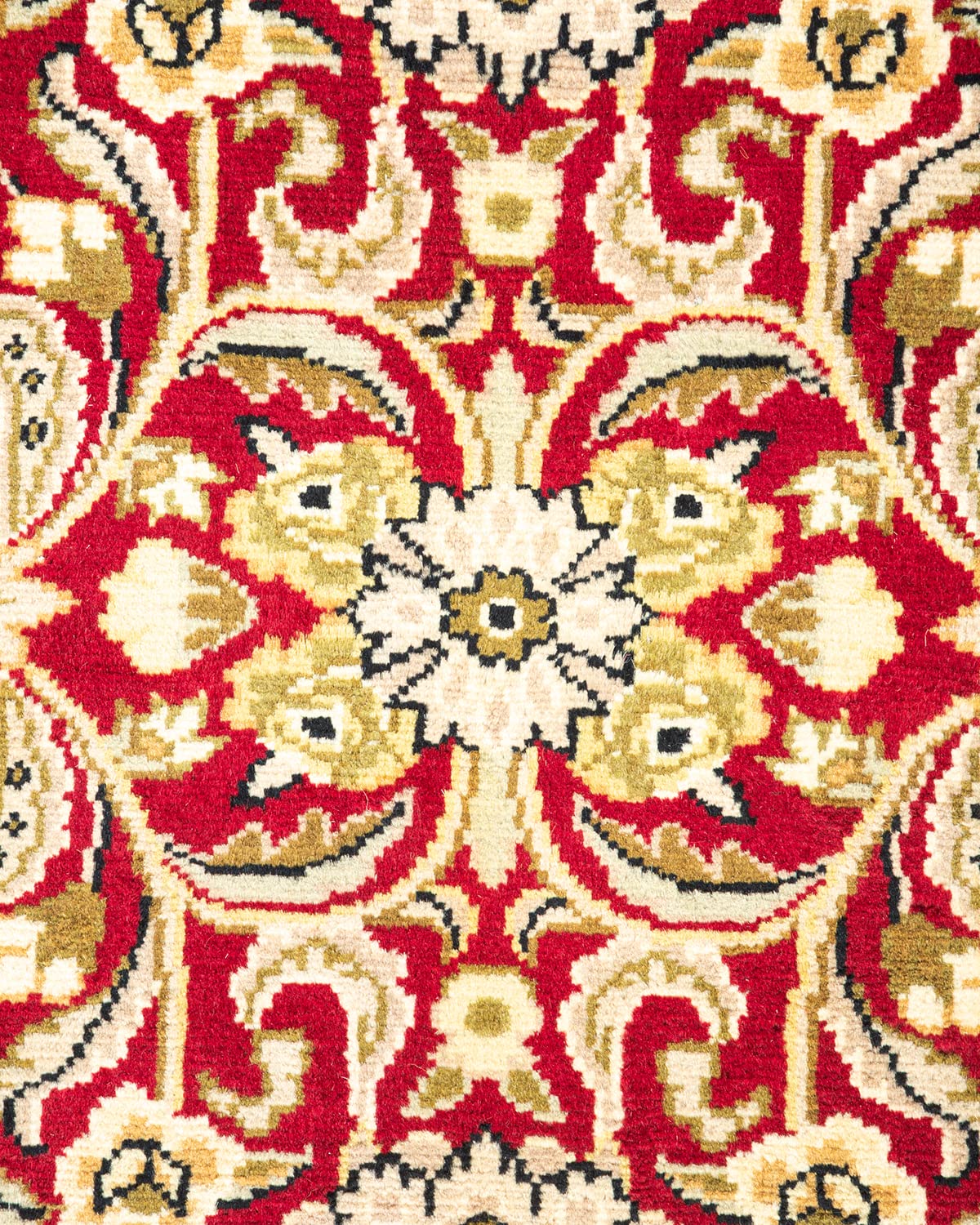 Handmade Wool Oriental Mogul Red 4x6 Area Rug - Traditional Hand-Knotted One-of-a-Kind Design for Living Room, Bedroom & Office Decor