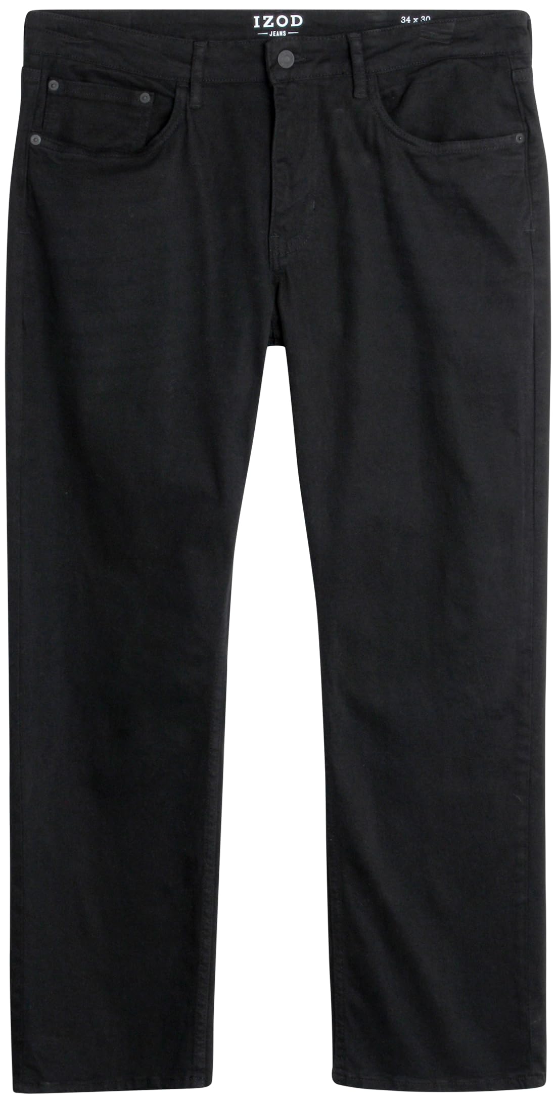 IZOD Men's Relaxed Fit Jeans - Classic 5-Pocket Comfort Stretch Denim - Straight Leg Casual Work Pants for Men | Durable & Comfortable for Everyday Wear, Office & Outdoor Activities