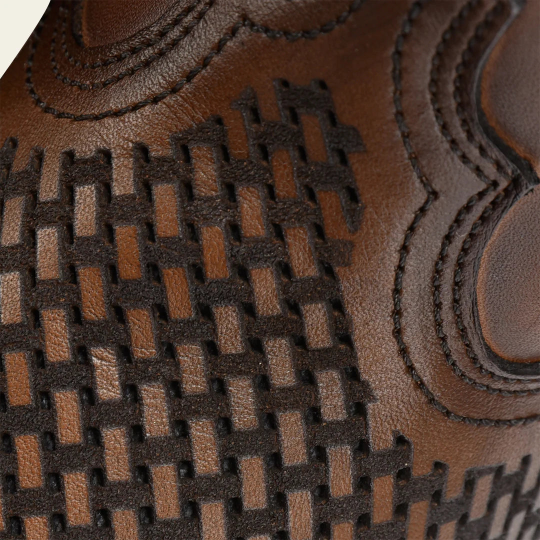 1J2YRS Men's Cuadra Honey Casual Cowboy Cowhide Ankle Boots - Western Style Comfort for Everyday Wear & Outdoor Adventures
