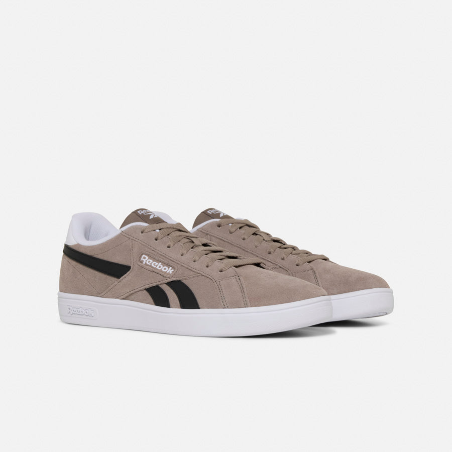 Reebok Court Retro Sneakers for Men & Women - Gritty Grey/Black/White - Classic Tennis Shoes for Casual Wear & Gym Workouts