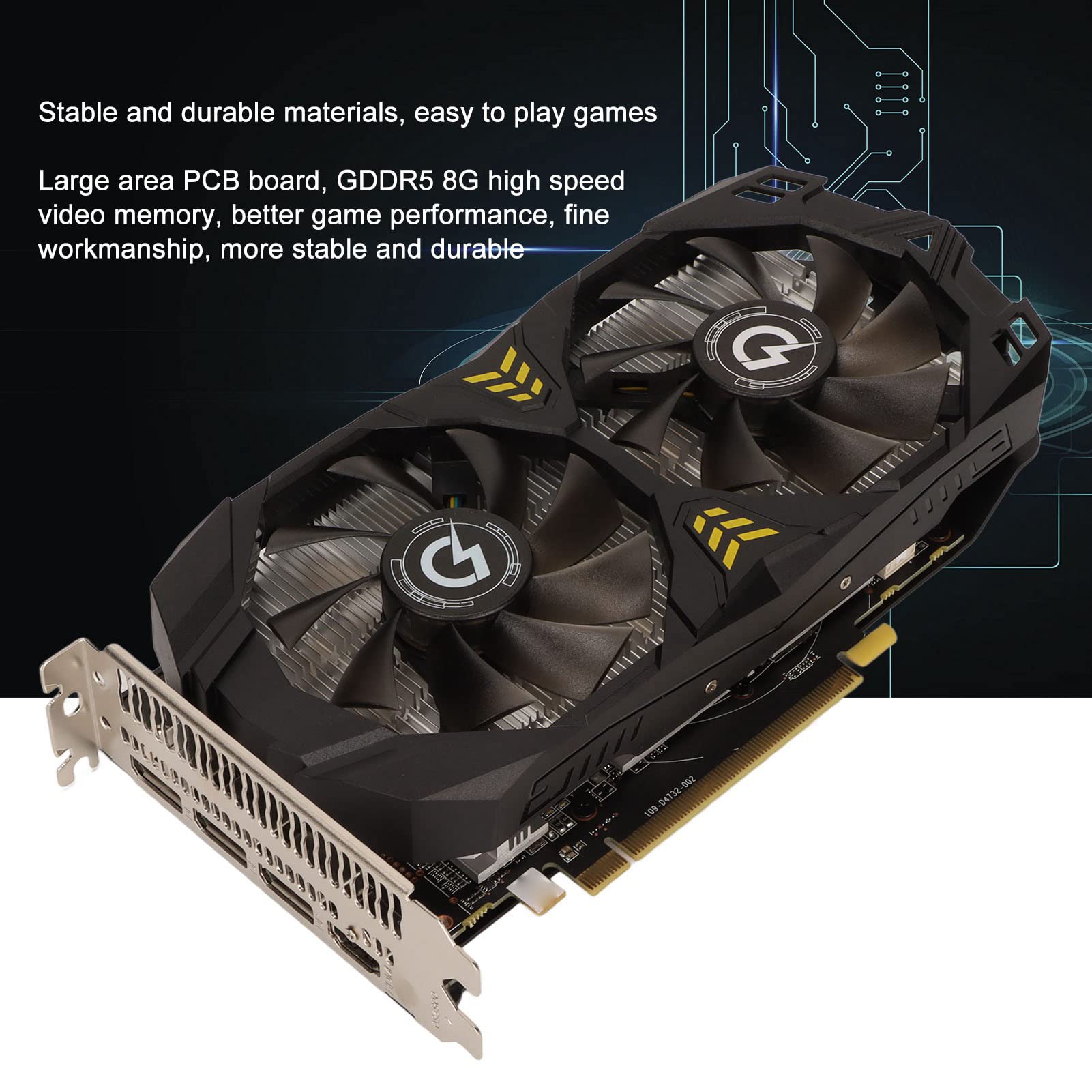 DPOFIRS RX580 8GB GDDR5 256-bit Gaming Graphics Card with Fan Cooling, 1244MHz Core Clock & 14000MHz Memory Speed - Perfect for PC Gaming, Video Editing & Cryptocurrency Mining