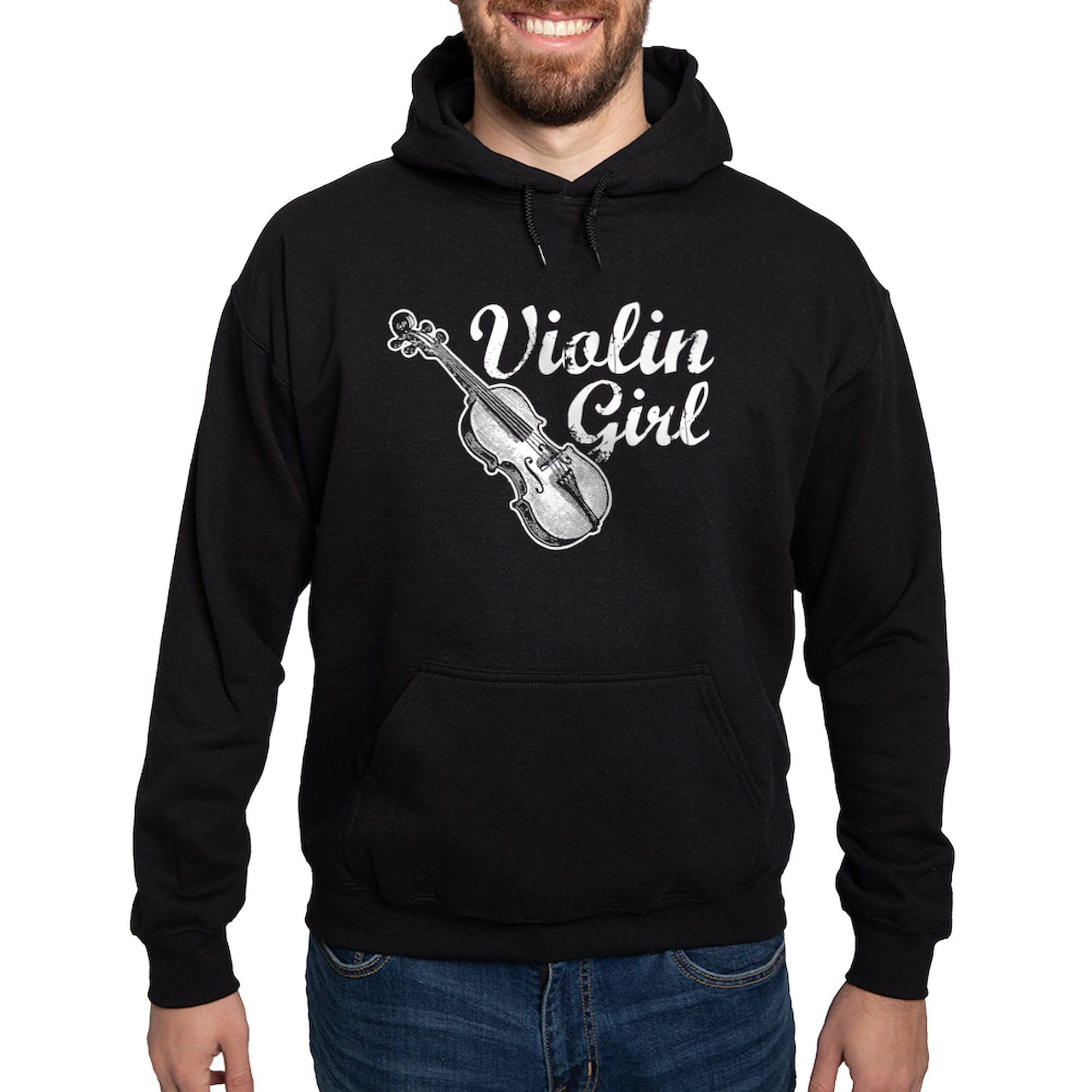 Violin Girl Hoodie for Men - Dark Regular Fit Pullover | Music Lovers Gift, Casual Wear & Concert Outfit