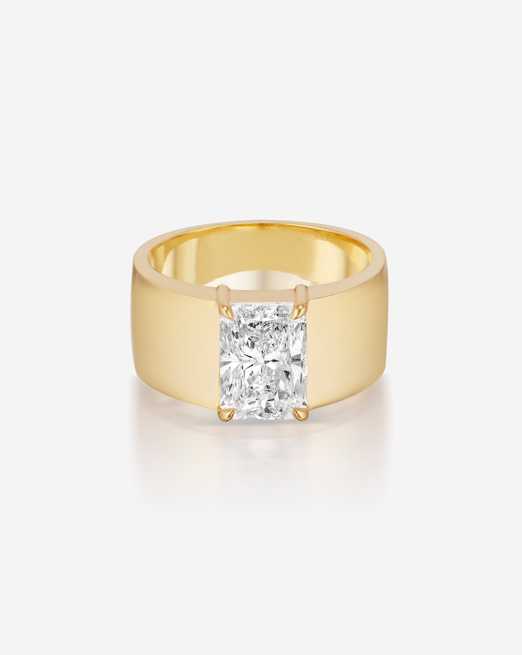 2.05 Carat Lab Grown Radiant Cut Diamond Keystone Cigar Band Ring - Perfect for Weddings, Anniversaries & Special Occasions
