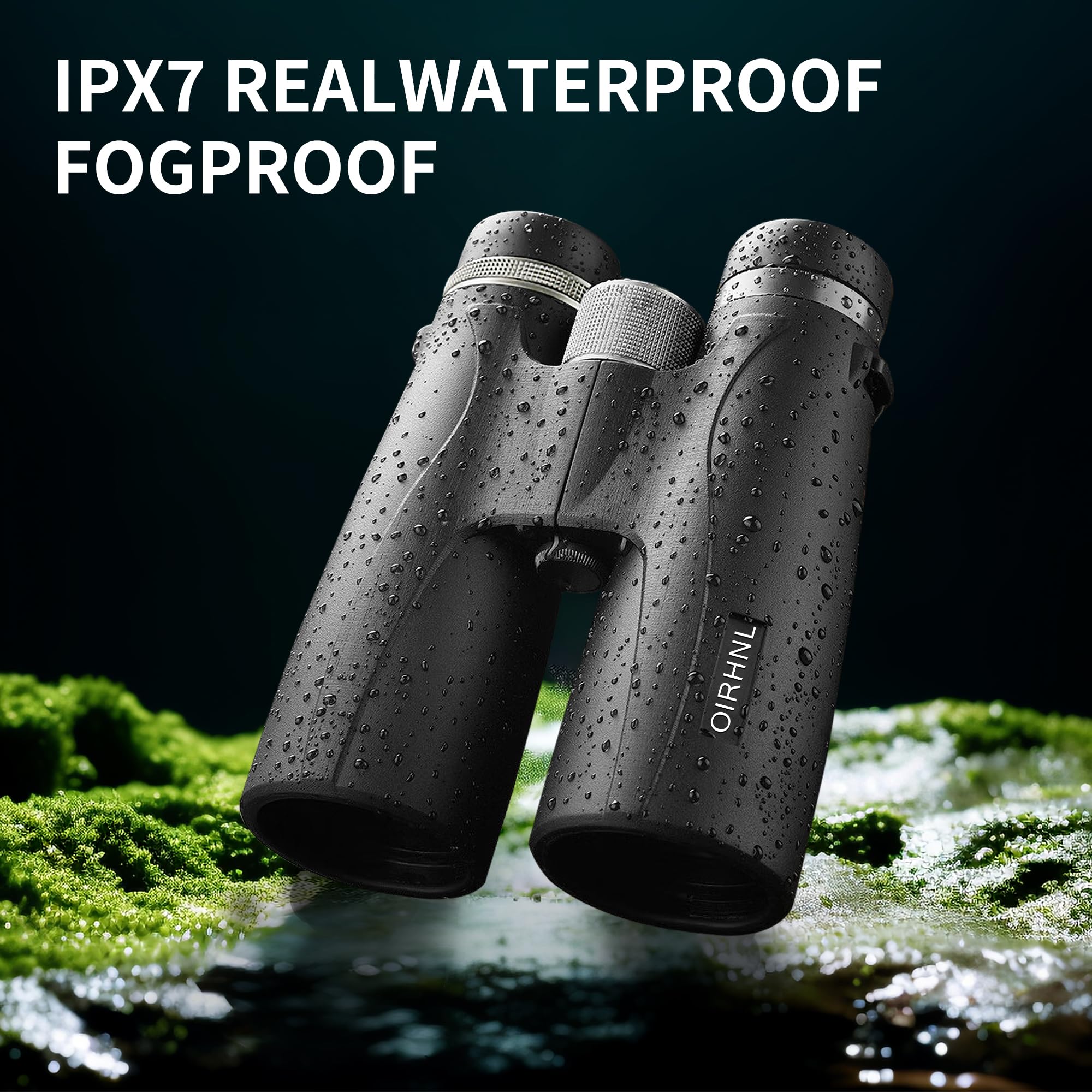 12x50 HD High Powered Binoculars for Adults - Waterproof & Fogproof Binoculars for Bird Watching, Hunting, Travel - Large View with Clear Low Light Vision - Perfect for Outdoor Adventures, Sports Events & Wildlife Observation