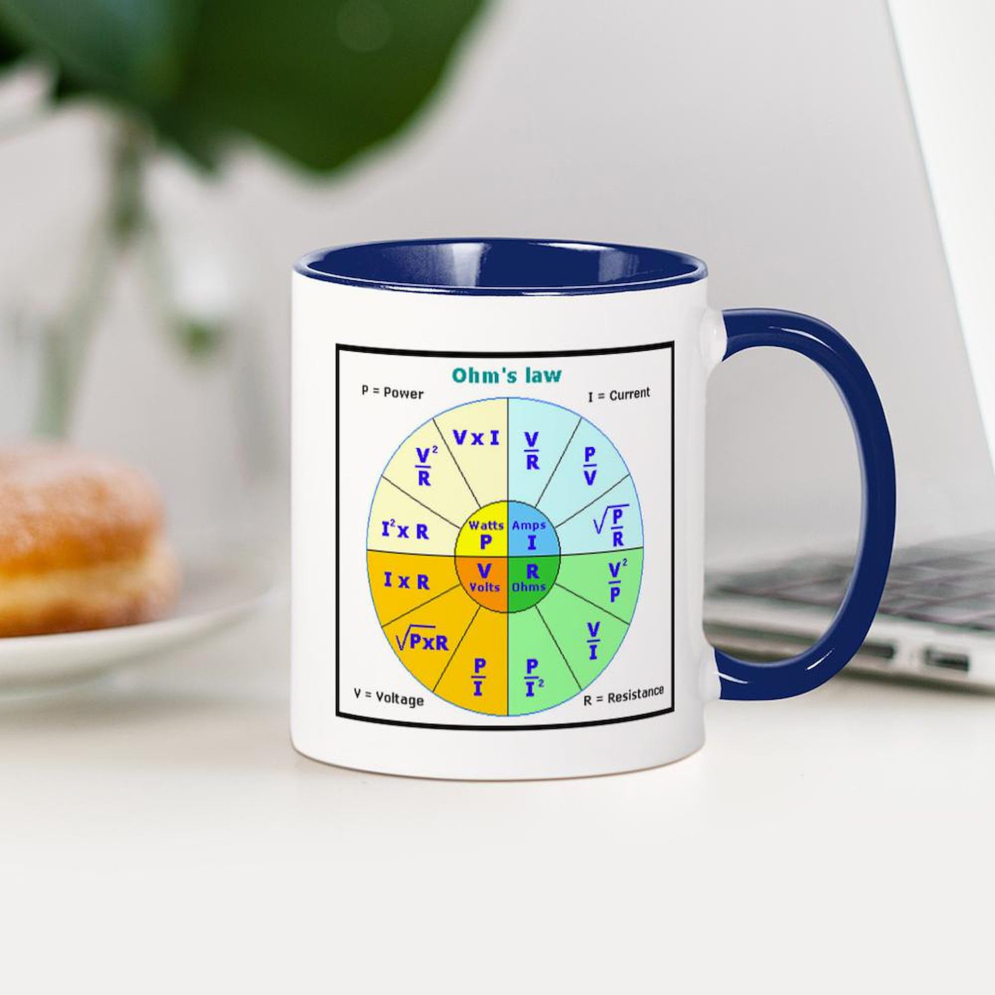 Ohm's Law Coffee Mug - 11 oz (325 ml) Ceramic Tea Cup with Electrical Engineering Design - Perfect for Engineers, Physics Students & Science Lovers - Great for Office, Lab or Home Use