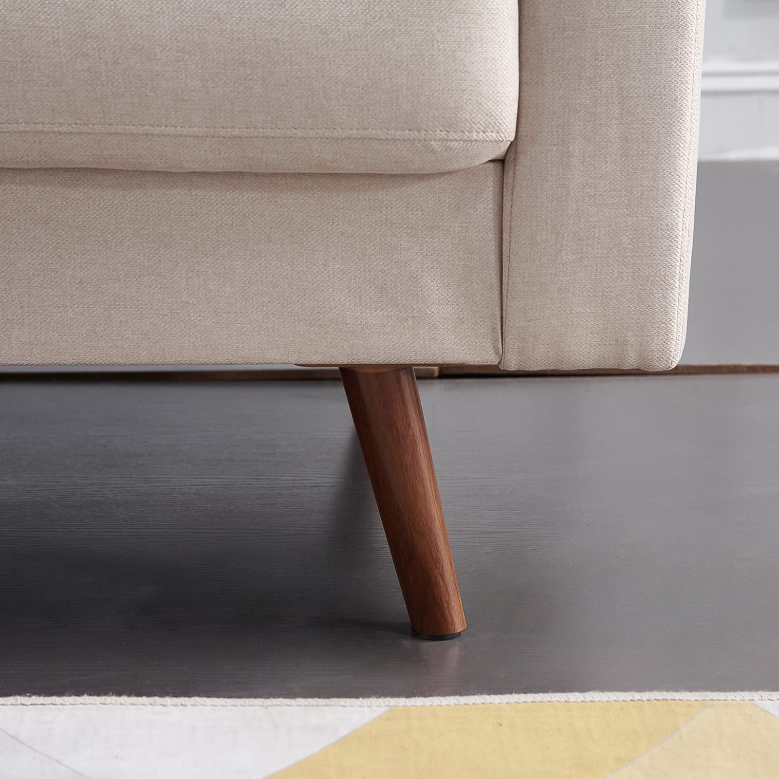 Mid Century Modern Loveseat Sofa - Button Tufted Upholstered Love Seat Couch for Living Room, Bedroom & Office - Beige Fabric Small Sofa Chair - Perfect for Apartments, Dorms and Cozy Spaces