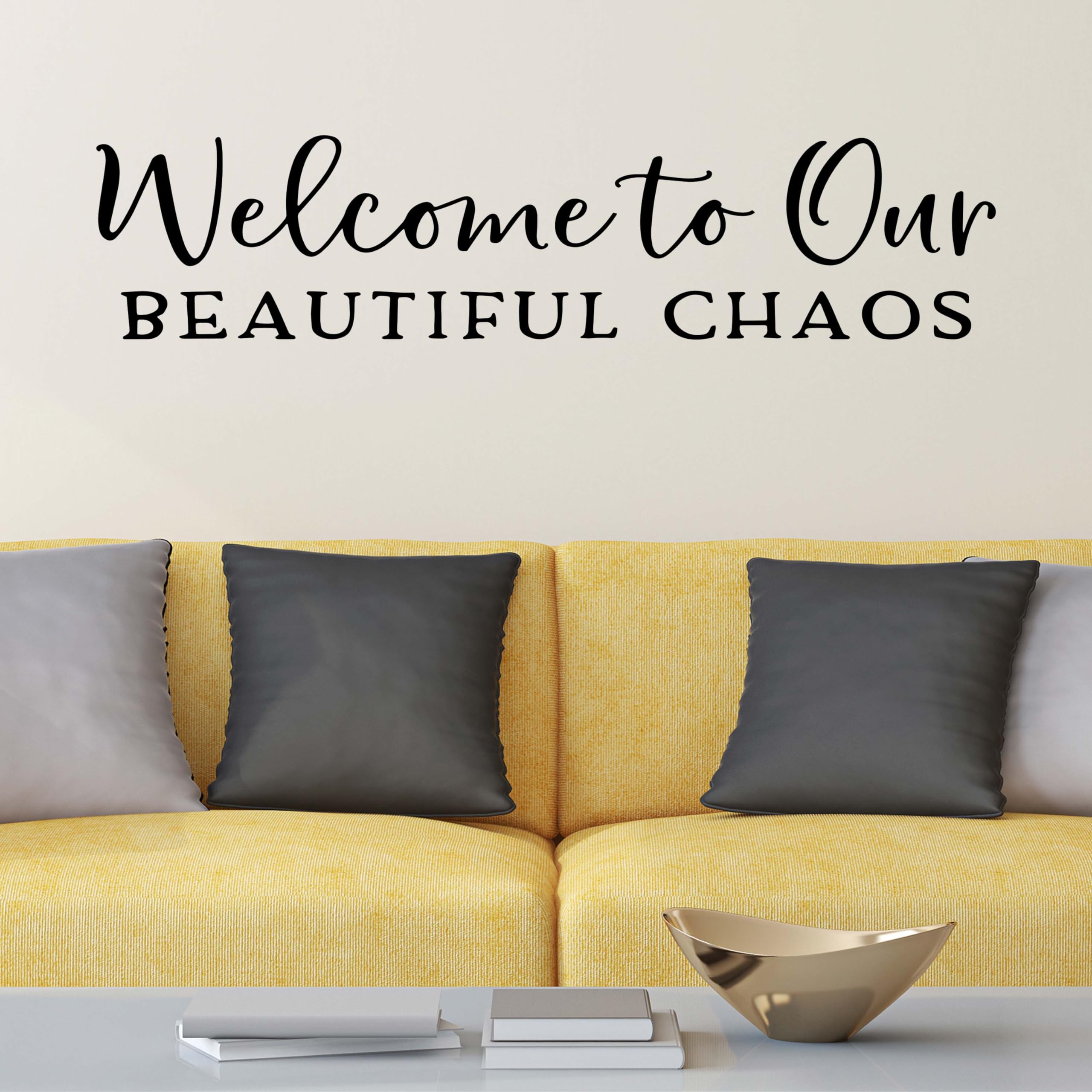 Beautiful Chaos Vinyl Wall Decal - Family & Living Room Wall Decor - Black - Perfect for Nursery, Bedroom or Home Office
