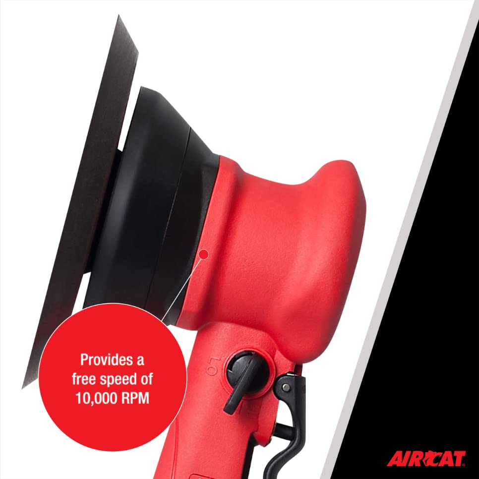 Aircat 6310 6-Inch Composite Dual Action Sander with PSA Pad - Perfect for Automotive Detailing, Woodworking & Metal Finishing