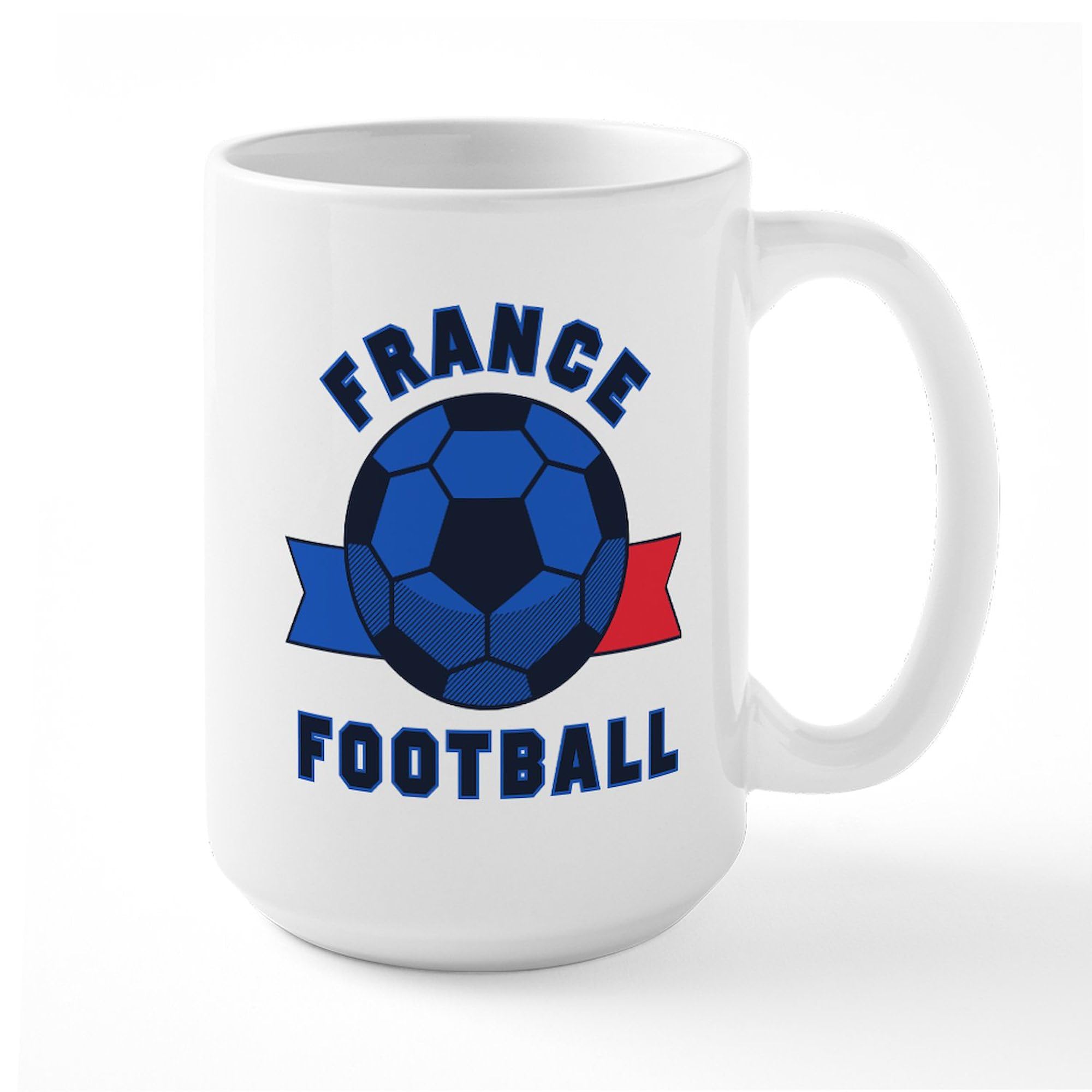 France Football Ceramic Coffee Mug 15 oz (444 ml) - Perfect for Soccer Fans, Gifts, and Home or Office Use
