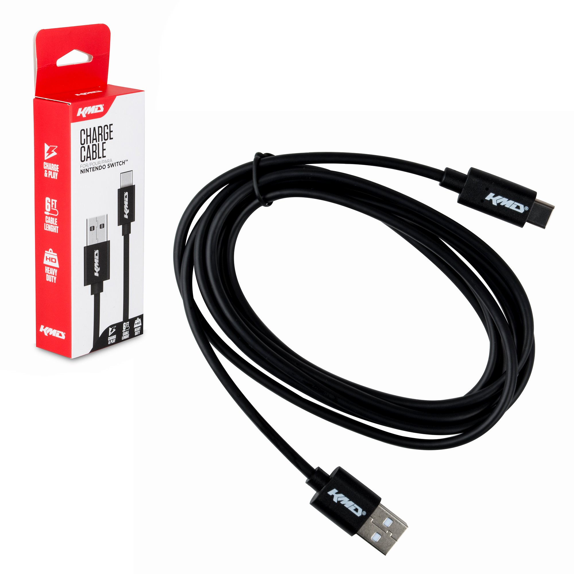 Premium KMD Nintendo Switch Charge Cable - Fast Charging USB-C Cable for Nintendo Switch, OLED & Lite | Perfect for Gaming at Home or Travel