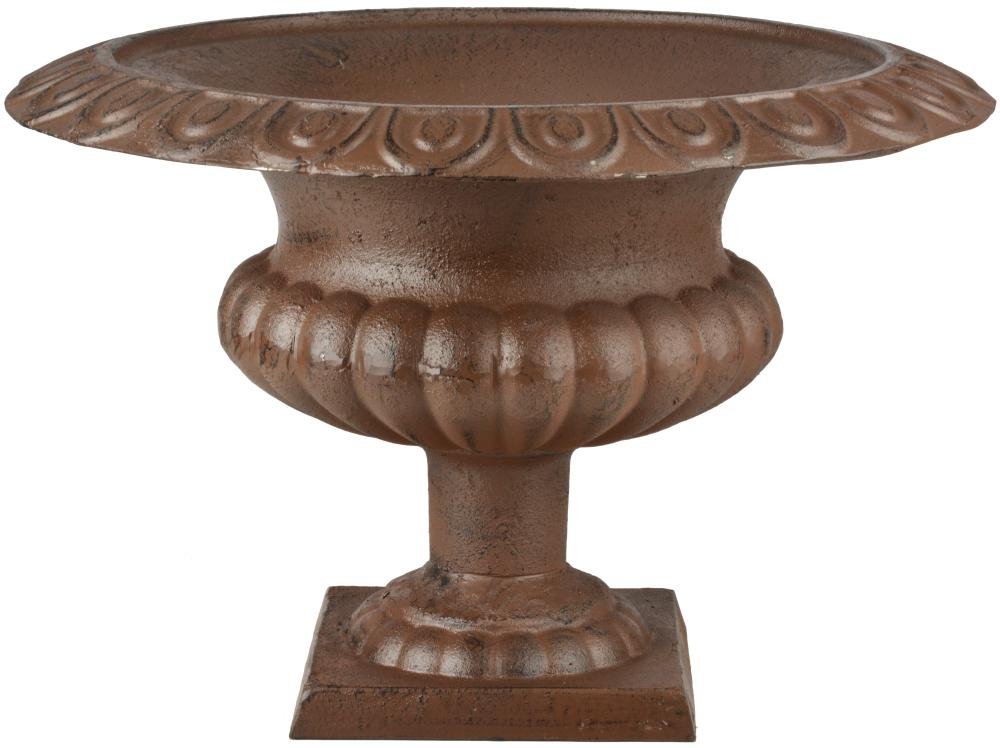 Esschert Design XH70 Large Cast Iron French Urn Planter in Antique Brown - Elegant Outdoor Garden Decor for Patio, Porch & Landscaping