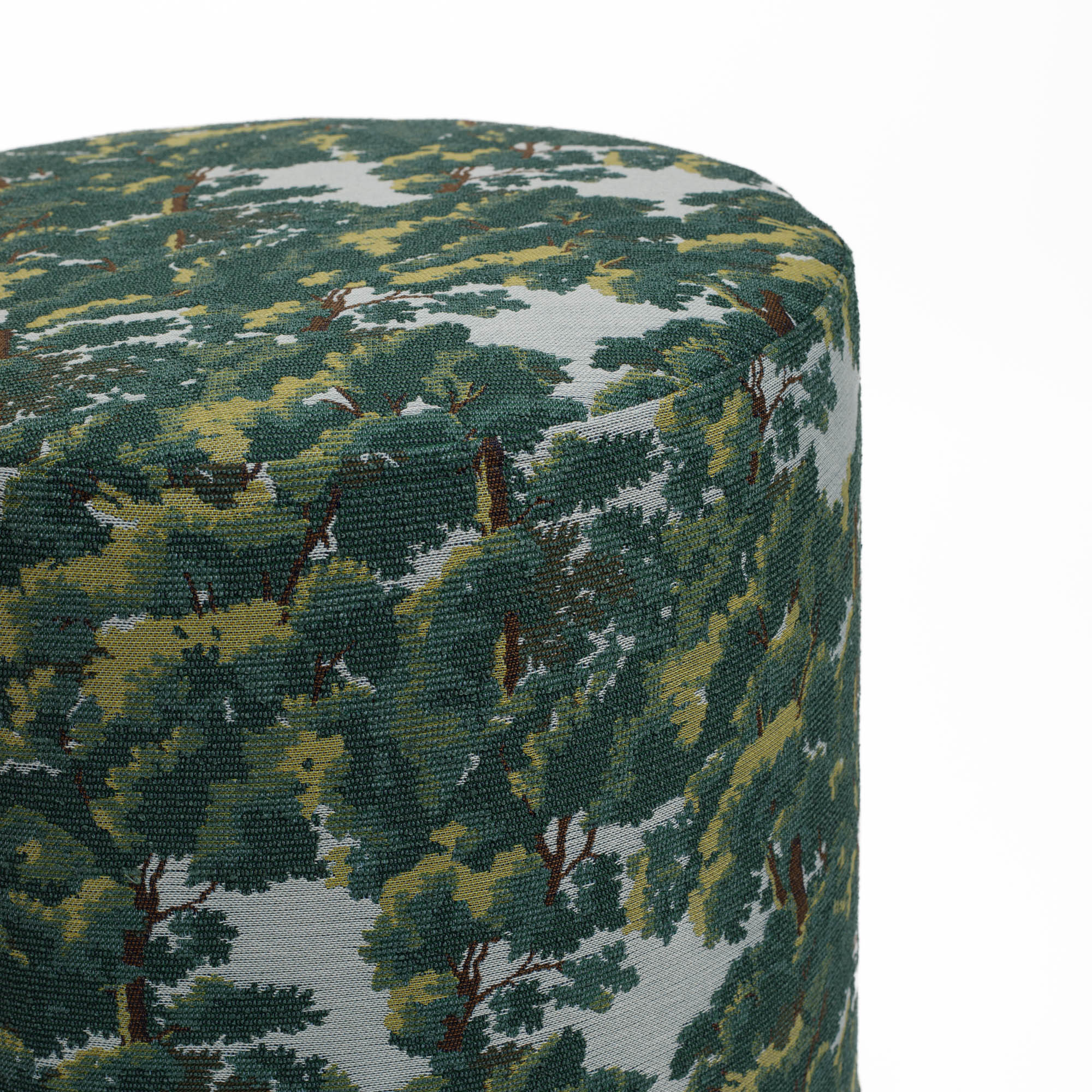 Elora 18x16 Inch Round Storage Ottoman with Tufted Top - Forest Green Velvet Footrest Pouf for Living Room, Bedroom & Nursery