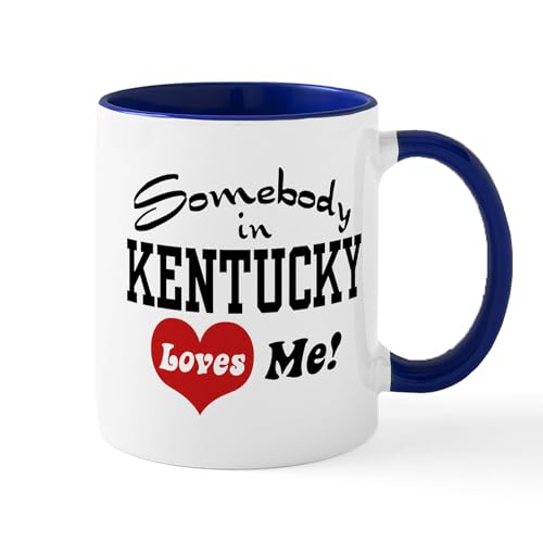 White/Navy Inside - Somebody In Kentucky Loves Me Mug