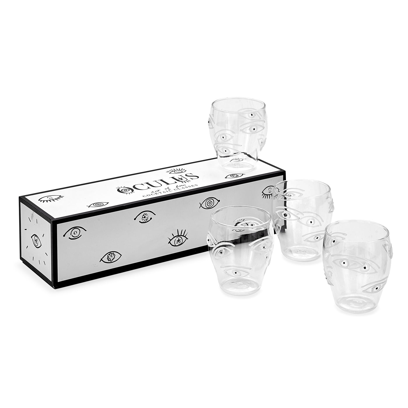 Premium Oculus Glassware Set - 6-Piece Crystal Clear Drinking Glasses for Wine, Cocktails & Water - Elegant Barware for Home, Parties & Gifts