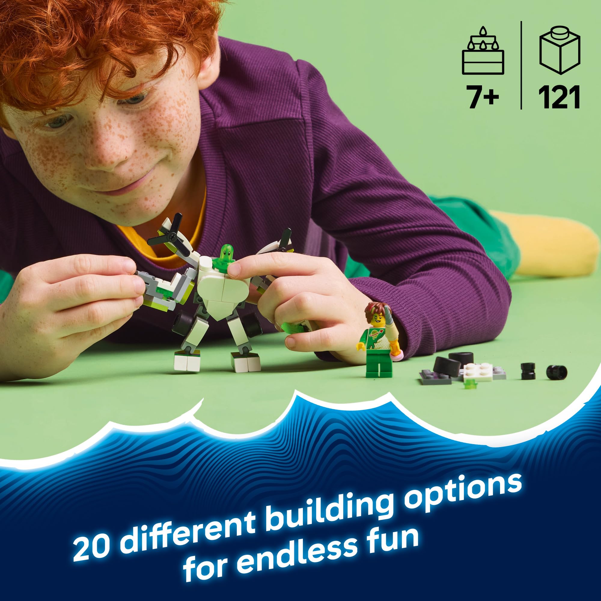 LEGO DREAMZzz Z-Blob's Robot and Vehicle Adventures Building Kit - 71487 | 19-in-1 Rebuildable Mech Suit Toy for Kids Ages 7+ | STEM Learning, Creative Play & Birthday Gift Idea | Perfect for Imaginative Play, Robot Battles & Adventure Storytelling