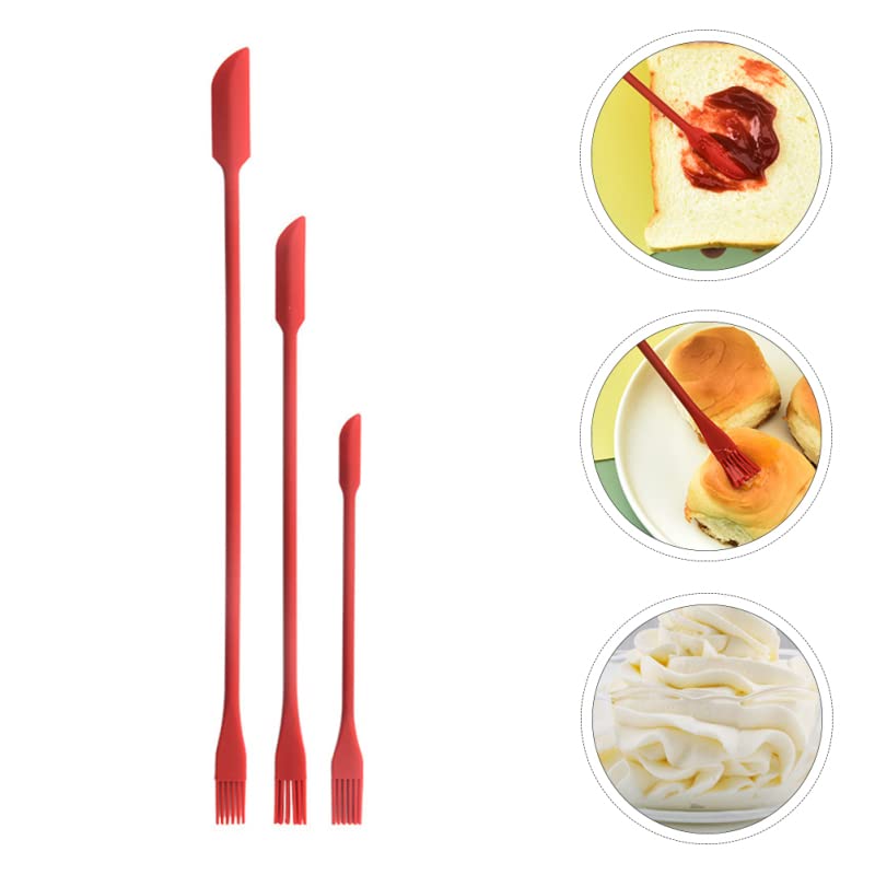 COSKIRA Silicone Brush with Small Spatula | 3 Sizes Reusable Makeup Spatula Set for Cosmetics, Beauty Products & Food Jars | Perfect for Getting Last Drops of Lotion, Cream & Foundation | Great for Home, Salon & Travel Use