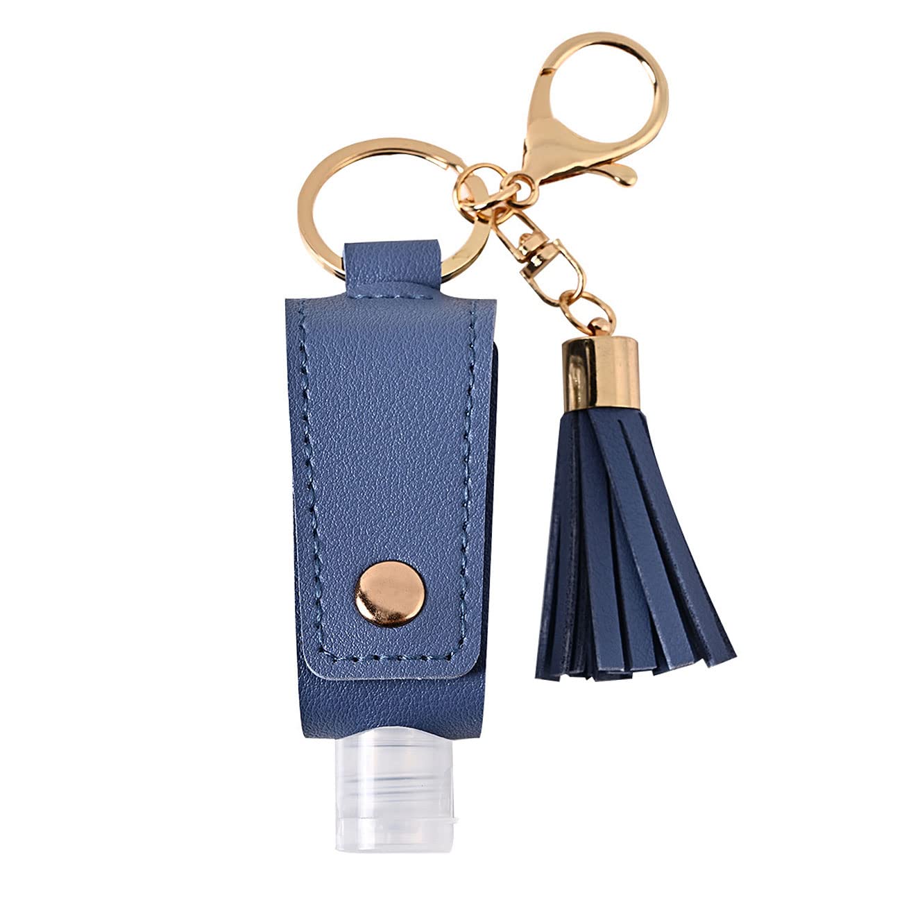 HSYHERE Portable Hand Sanitizer Keychain - PU Leather Travel Bottle with Tassel Key Ring for Car Keys, Purse & Backpack | Perfect for Travel, Office & Daily Hygiene