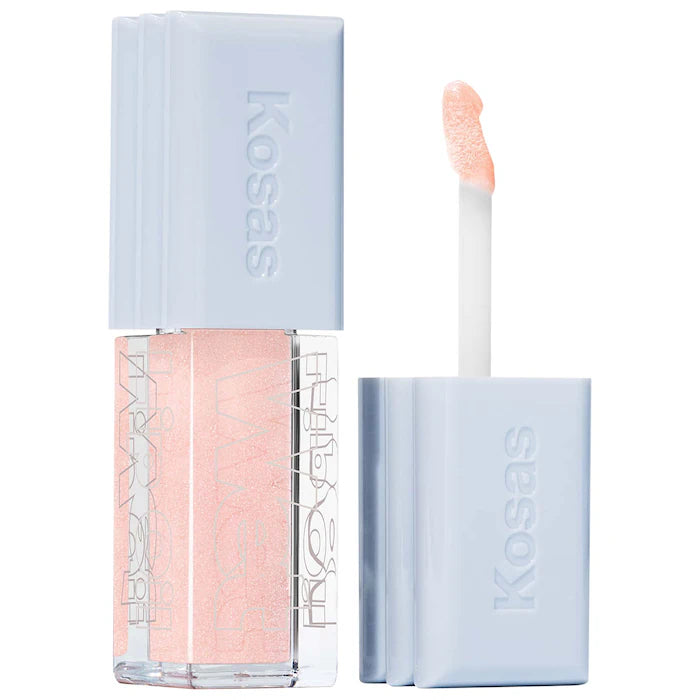 Kosas Gloss Voluminizador Wet Lip Oil - Plumping Peptide Lip Treatment for Fuller Lips | Hydrating & Shiny Lip Gloss for Day & Night Wear