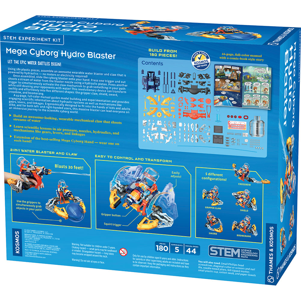 Mega Cyborg Hydro Blaster - High-Pressure Water Gun for Outdoor Fun, Pool Parties, and Summer Games | Super Soaker Toy for Kids and Adults | Durable Splash Battle Water Blaster for Backyard, Beach, and Park Adventures