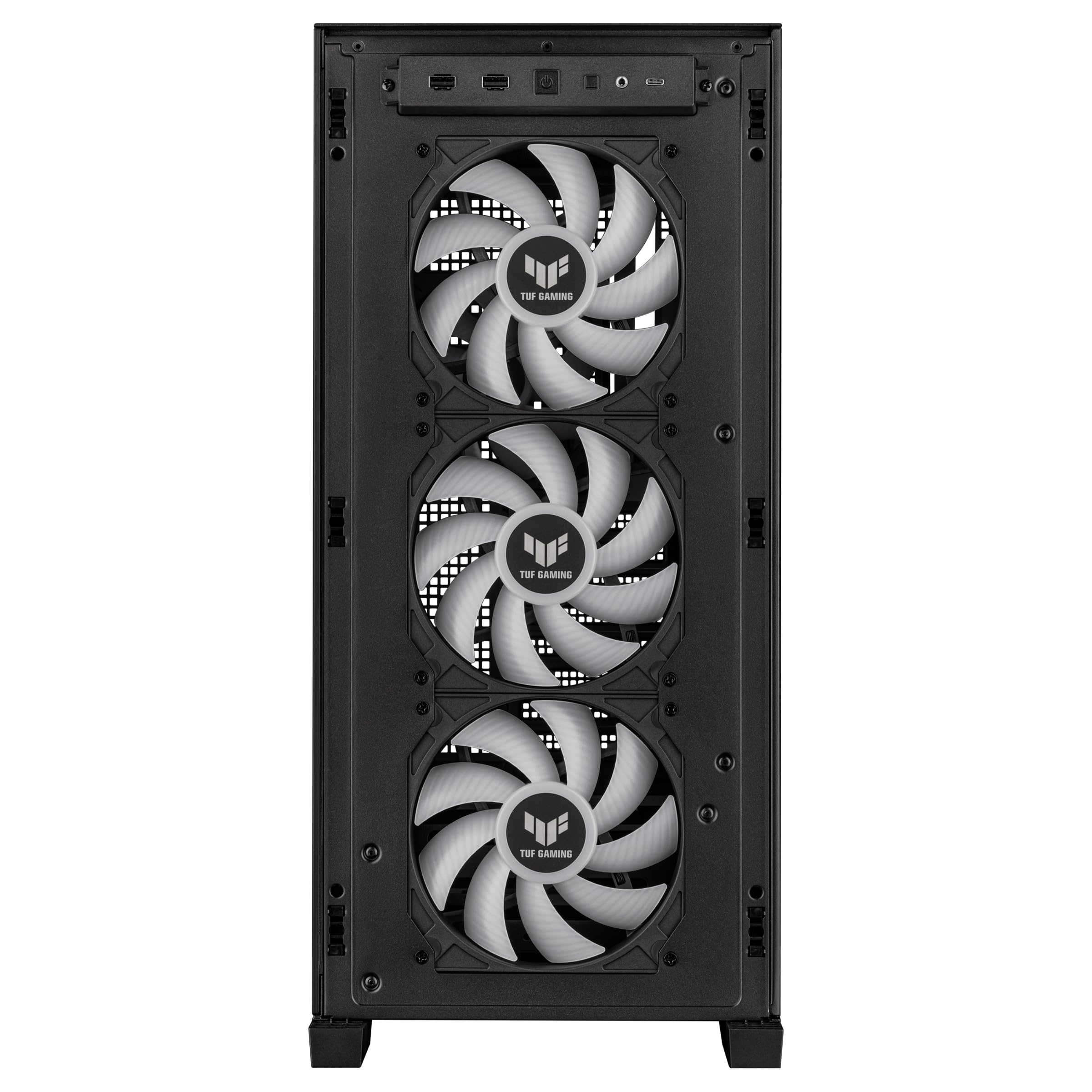 ASUS TUF Gaming GT302 ARGB ATX Mid-Tower PC Case - High Airflow with 4x140mm ARGB Fans, Interchangeable Tempered Glass/Mesh Panels, BTF Hidden-Connector Motherboard Support | Black | Ideal for Gaming Rigs & High-Performance PC Builds