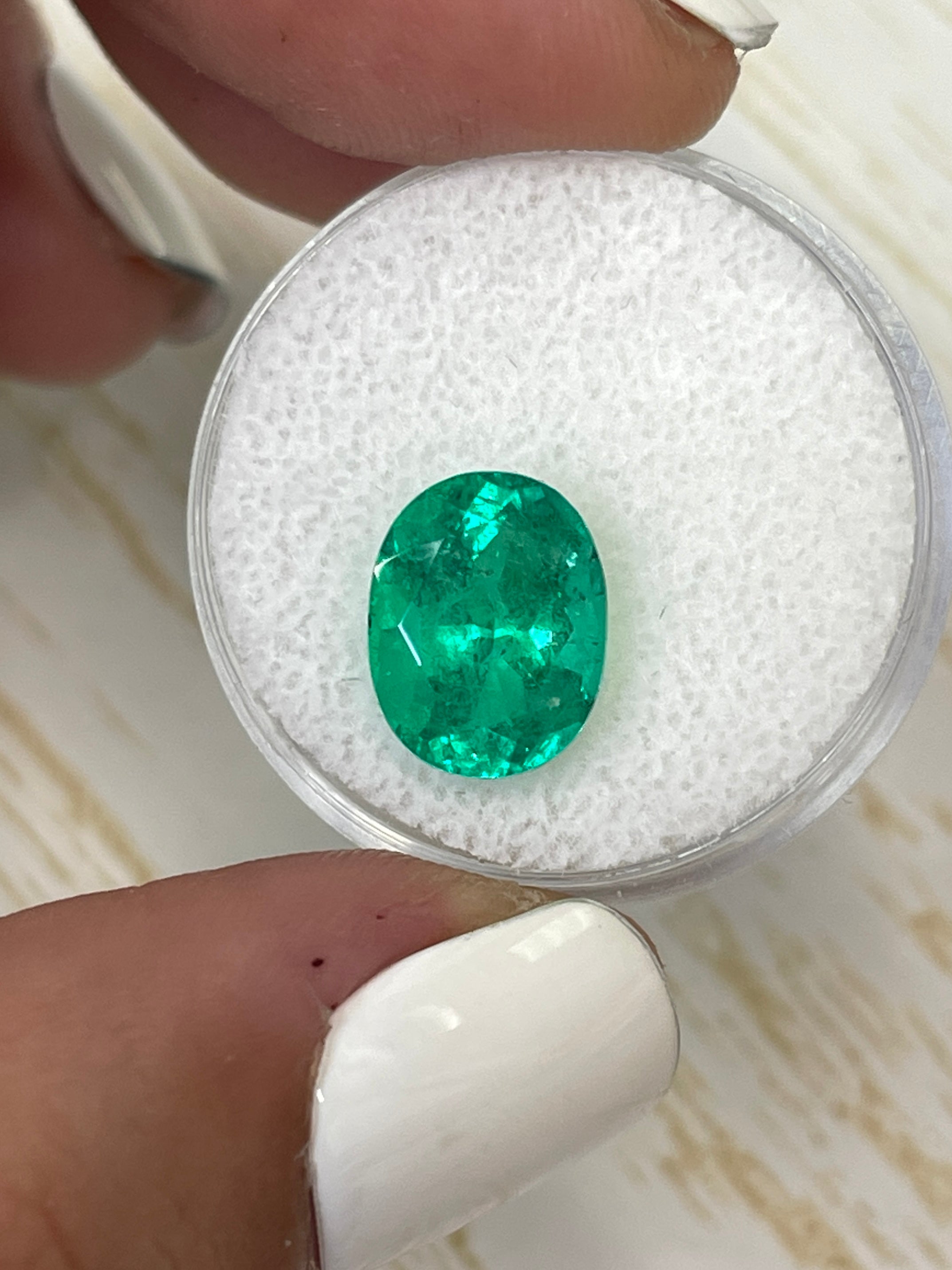 3.97 Carat 11.5x9mm Muzo Green Colombian Emerald Loose Gemstone - Oval Cut Natural Emerald for Jewelry Making, Engagement Rings & Luxury Gifts