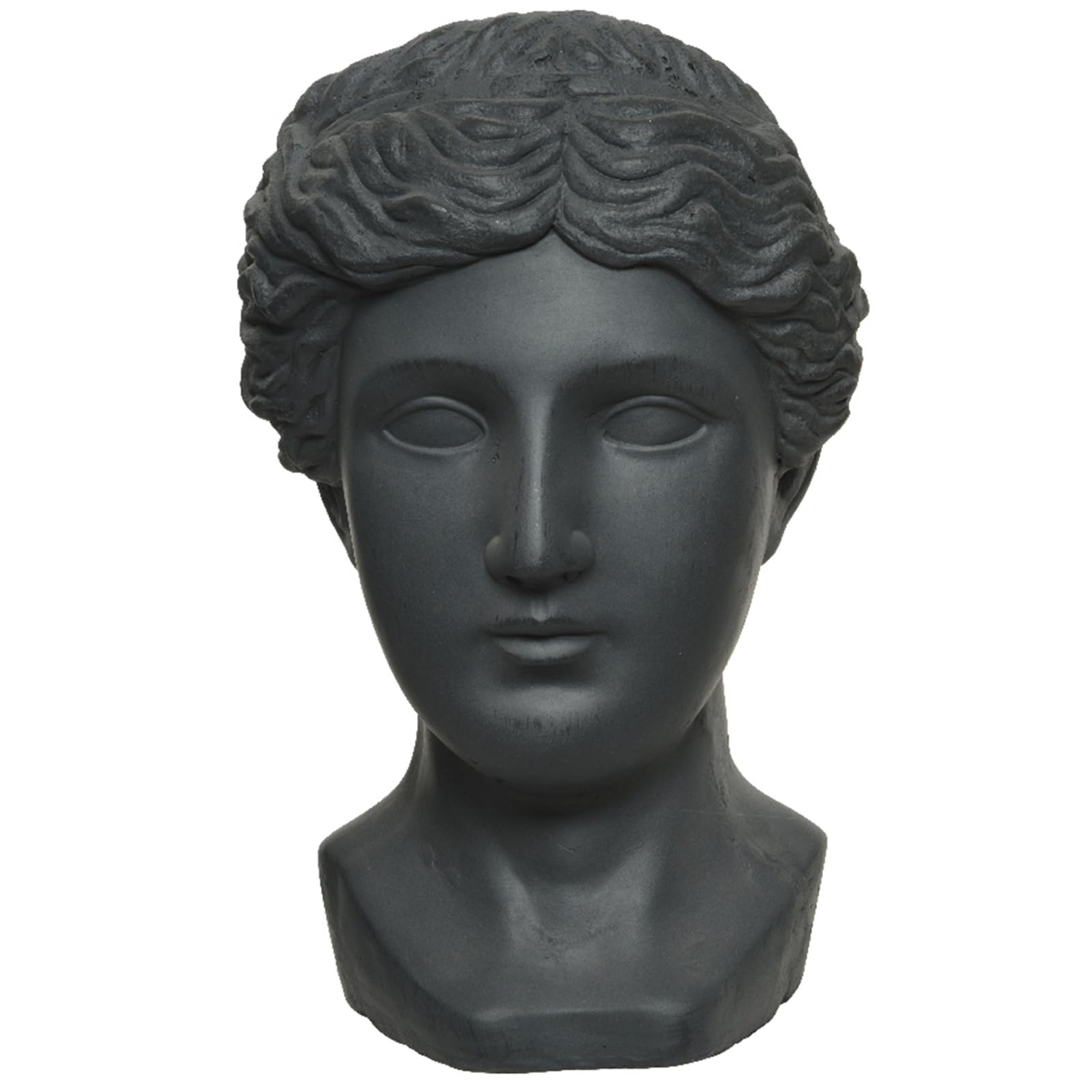 Decorative Resin Head Planter - 39cm Black for Home & Garden Decor